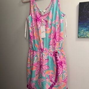 Lilly Pulitzer Pink and Orange Floral Romper